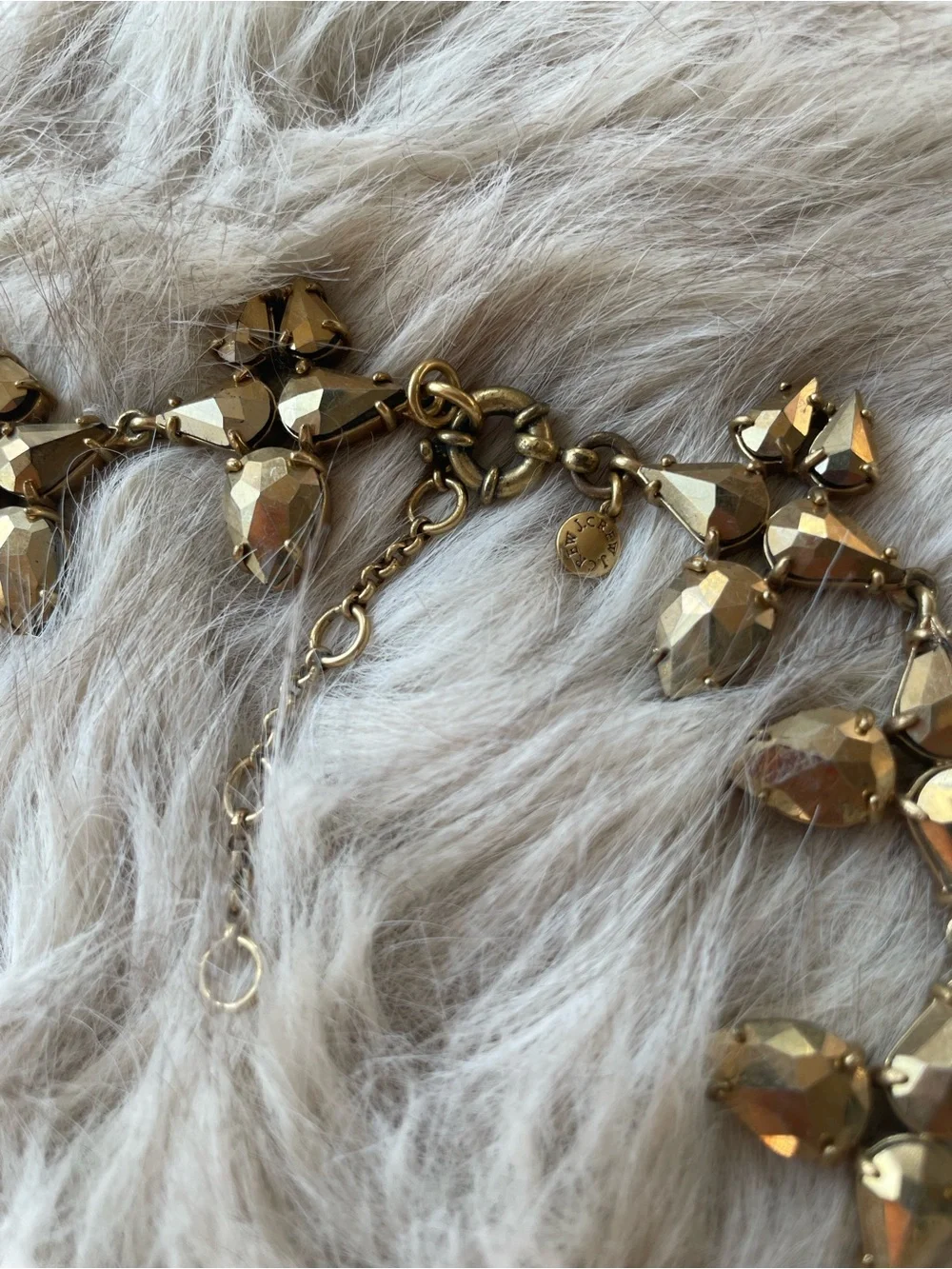 J. Crew Faceted Gold Teardrop Cluster Necklace